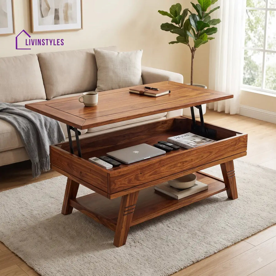 Iniya Sheesham Wood Lift Top Coffee Table for Living Room