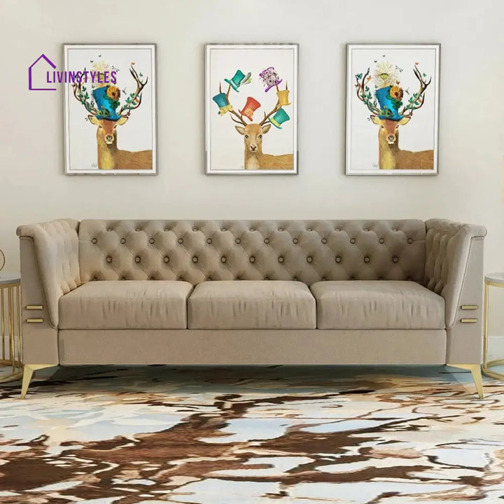 Inna 3 Seater Sofa for Living Room Beige