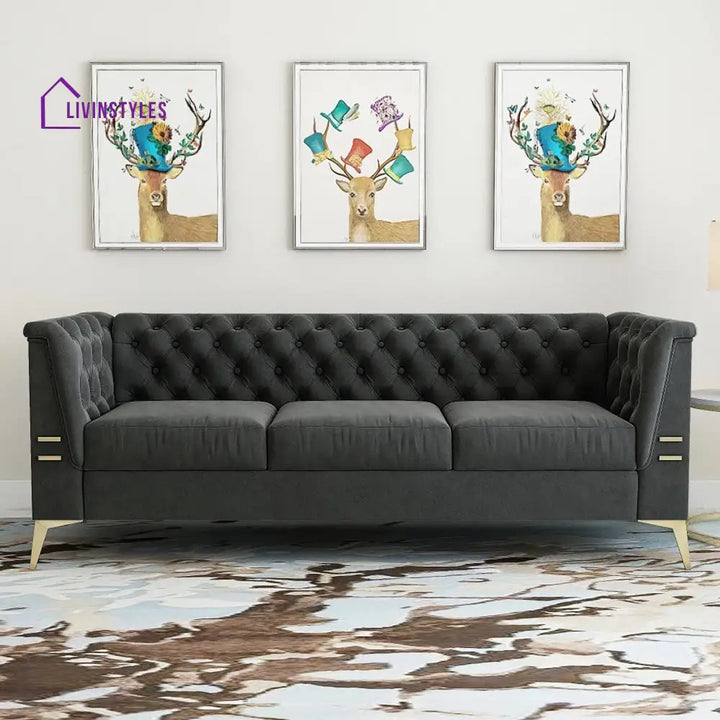 Inna 3 Seater Sofa for Living Room Grey