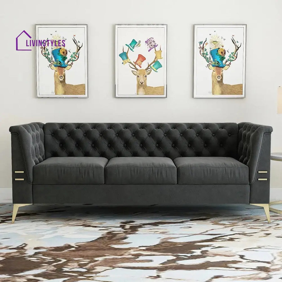 Inna 3 Seater Sofa for Living Room Grey