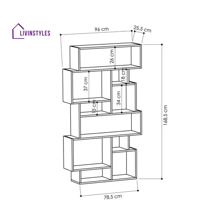 Inna Engineered Wood Bookshelves | Bookshelf for Living Room | Bedroom | Drawing Room | Study Room