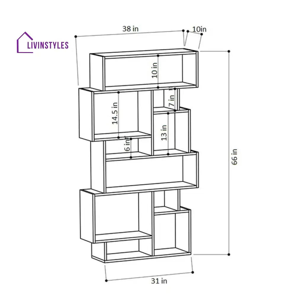 Inna Engineered Wood Bookshelves | Bookshelf for Living Room | Bedroom | Drawing Room | Study Room