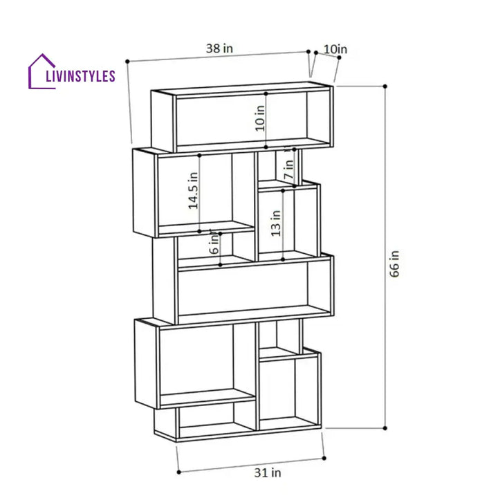 Inna Engineered Wood Bookshelves | Bookshelf for Living Room | Bedroom | Drawing Room | Study Room