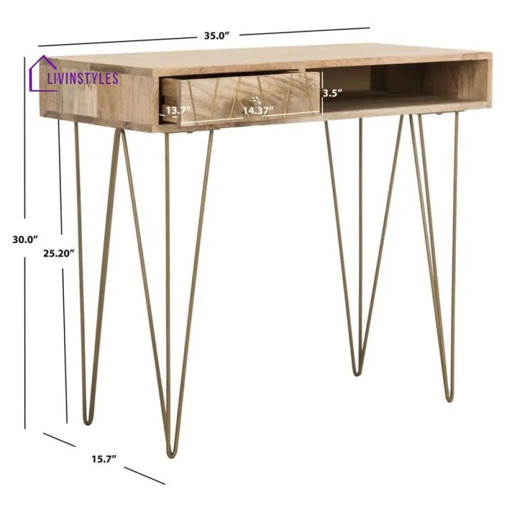 Inna Solid Wood Study Table for Students