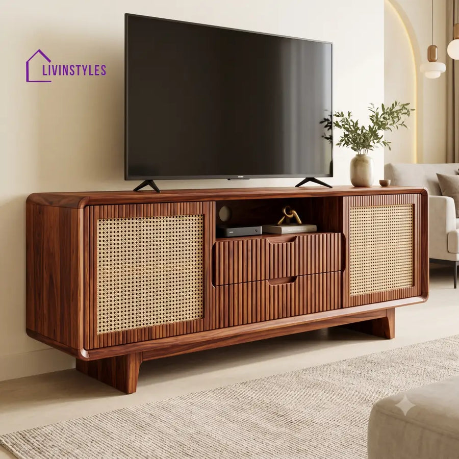 Innocent Solid Sheesham Wood Tv Unit for Living Room | Tv Cabinet | Tv Console Unit