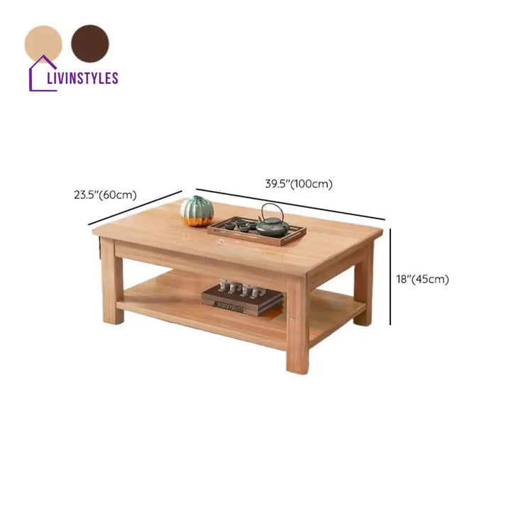Ira Solid Wood Coffee Table for Living Room