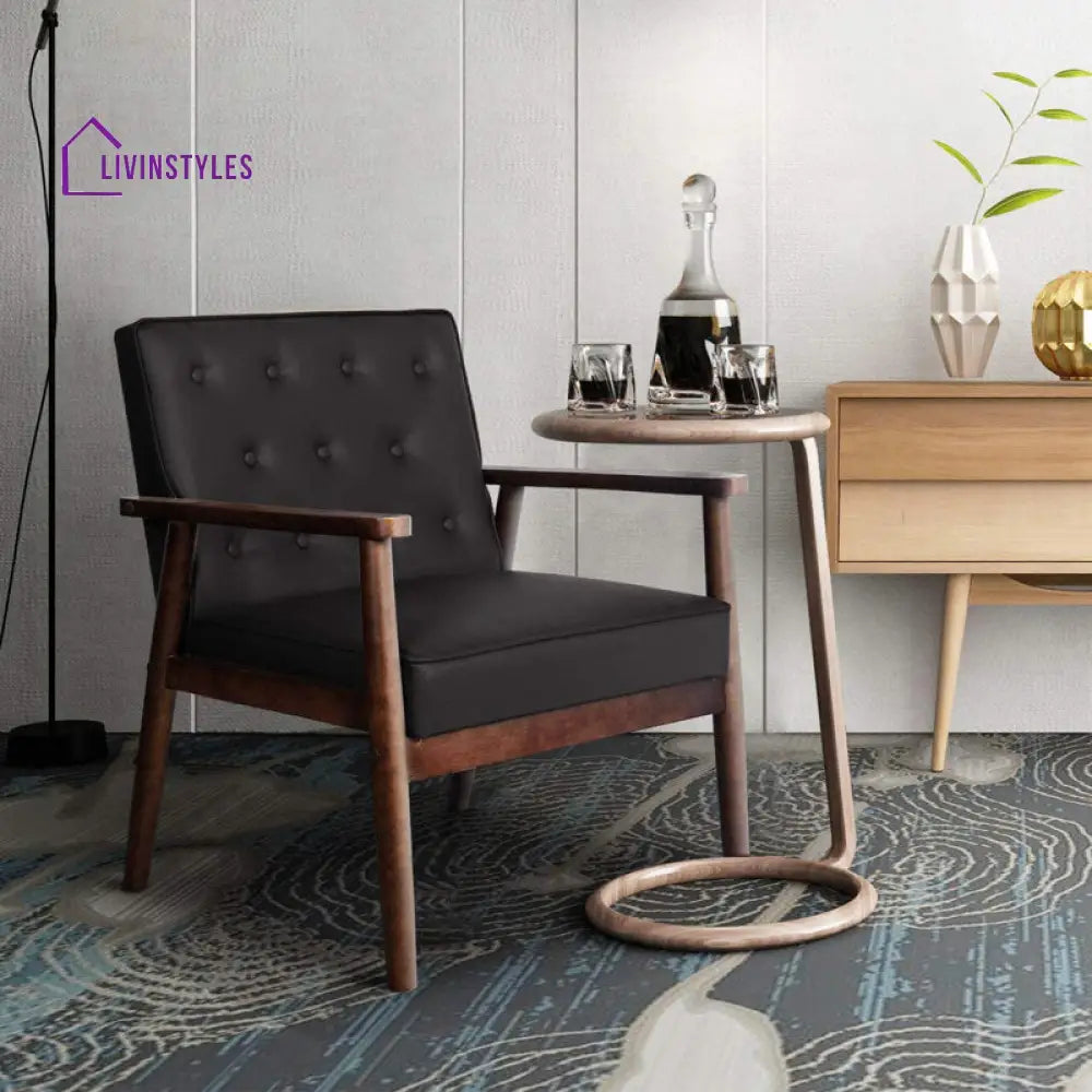 Ira Solid Wood Frame and Fabric Arm Chair | Living Room Chair | Lounge Chair