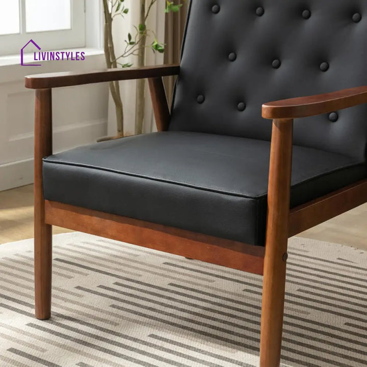Ira Solid Wood Frame and Fabric Arm Chair | Living Room Chair | Lounge Chair