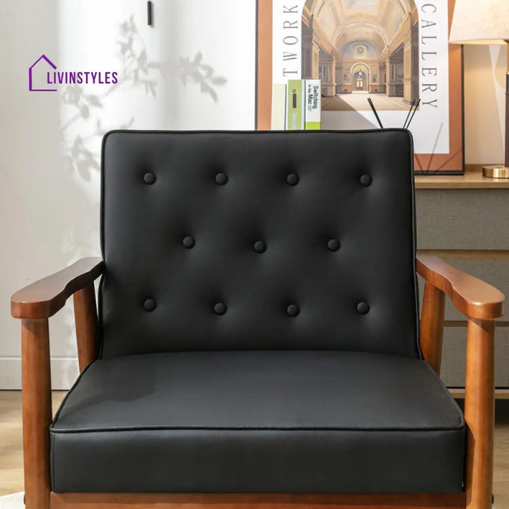 Ira Solid Wood Frame and Fabric Arm Chair | Living Room Chair | Lounge Chair