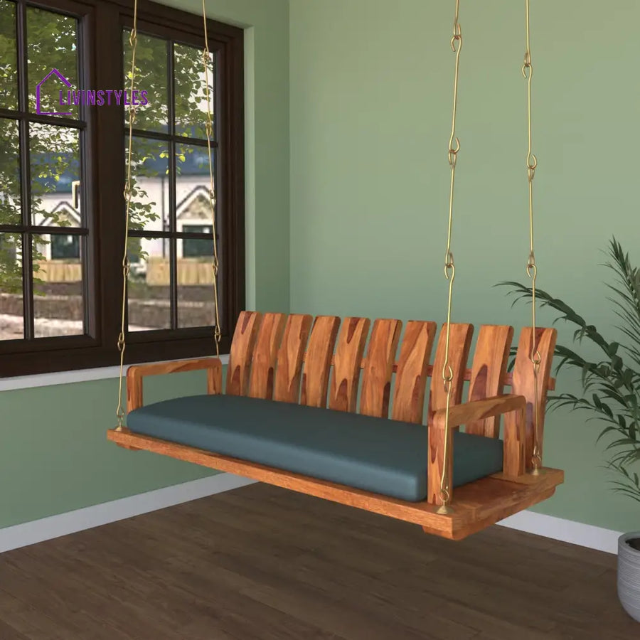 Ira Traditional Stripped Handmade Simple Wooden Swing Swing