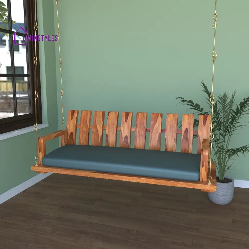Ira Traditional Stripped Handmade Simple Wooden Swing Swing