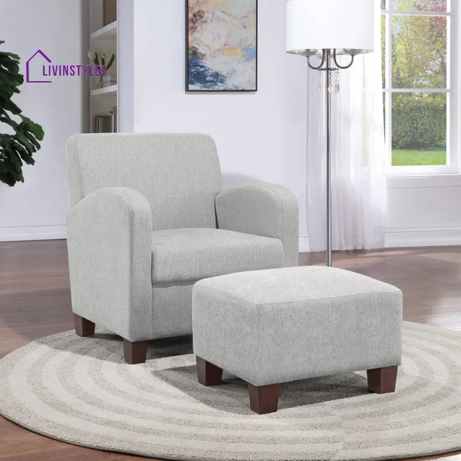 Iraaya Solid Wood and Fabric Arm Chair | Living Room Chair | Lounge Chair