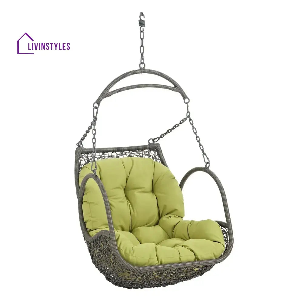 Ireti Outdoor Rattan Wicker Hanging Swing Chair with Cushion - Swing