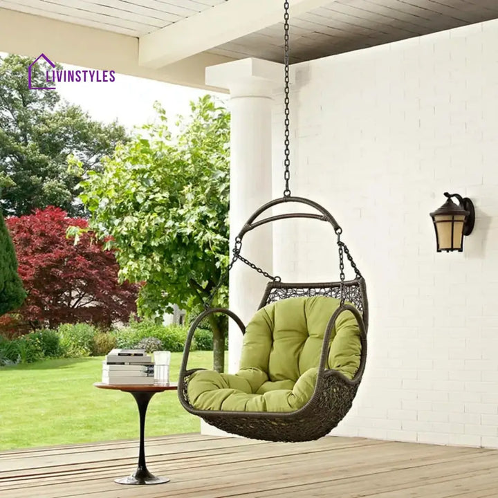 Ireti Outdoor Rattan Wicker Hanging Swing Chair with Cushion - Swing