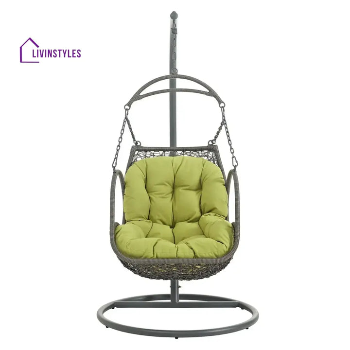 Ireti Outdoor Rattan Wicker Hanging Swing Chair with Cushion - Swing
