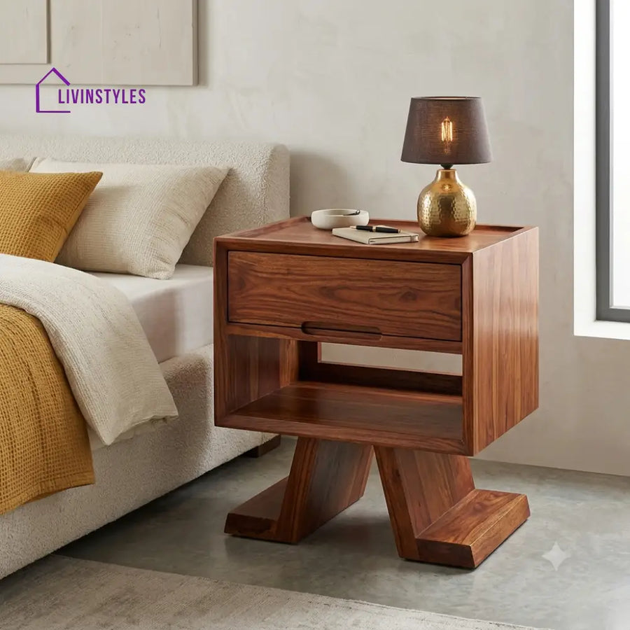 Ireti Premium Wooden Bedside Table | Side Table for Bedroom