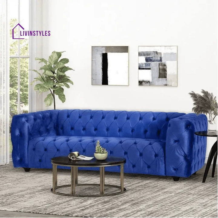 Irina 3 Seater Sofa in blue colour Blue