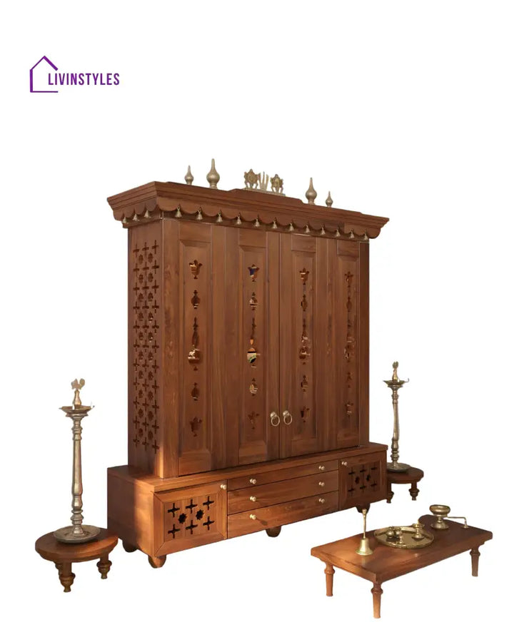 Irina Traditional Indian Home temple for home | Large handcrafted pooja mandir for Home
