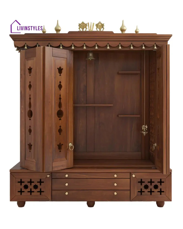 Irina Traditional Indian Home temple for home | Large handcrafted pooja mandir for Home