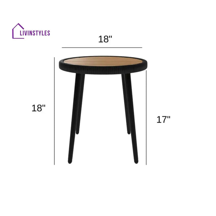 Irix Outdoor Patio Seating Set 2 Chairs and 1 Table Set (Black + White) - Coffee Table Sets