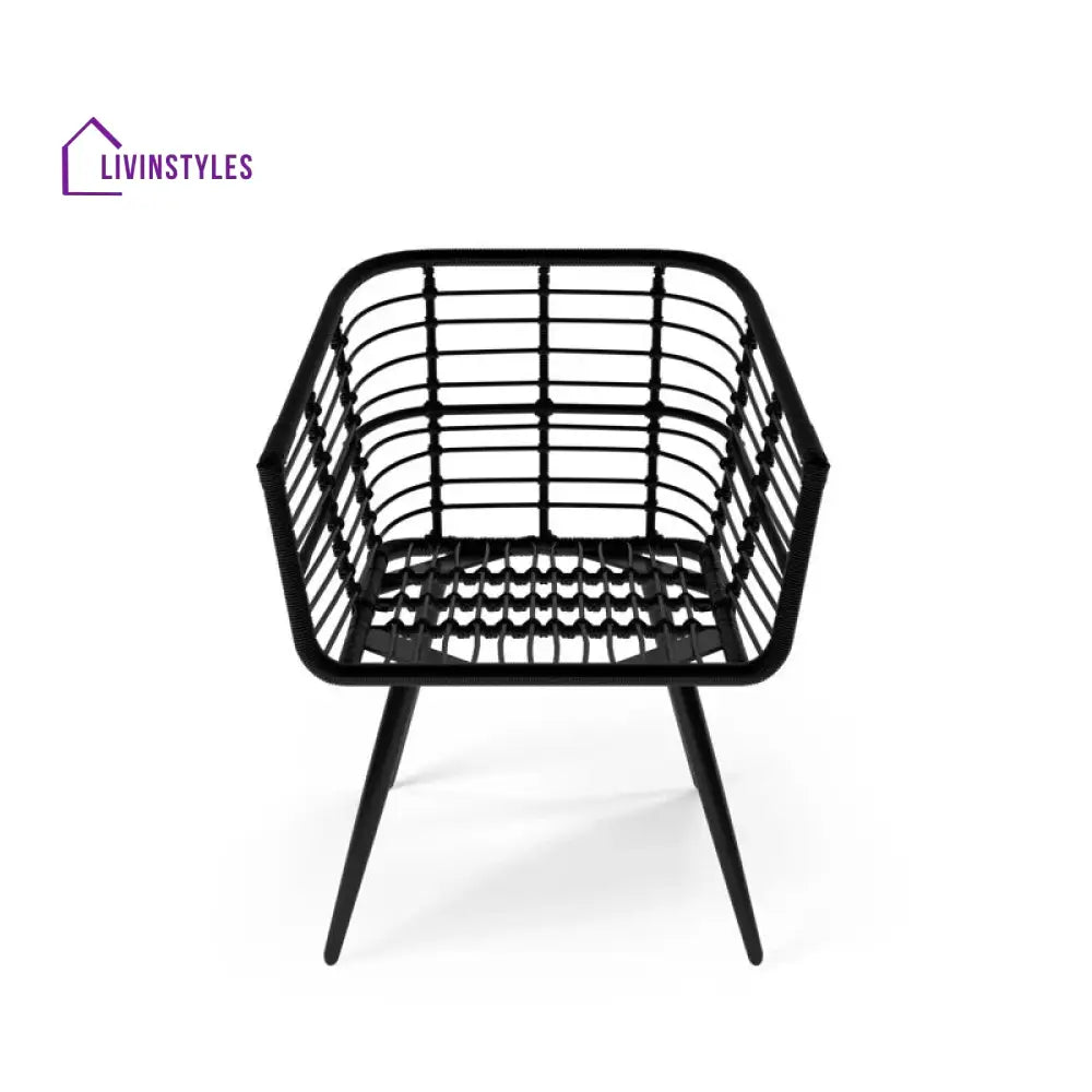 Irix Outdoor Patio Seating Set 2 Chairs and 1 Table Set (Black + White) - Coffee Table Sets