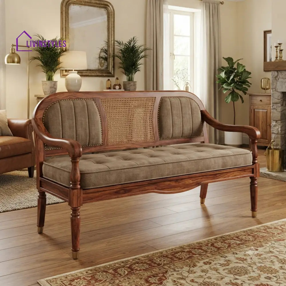 Irwin Wooden Bench for Living Room | Bedroom | Extra Seating