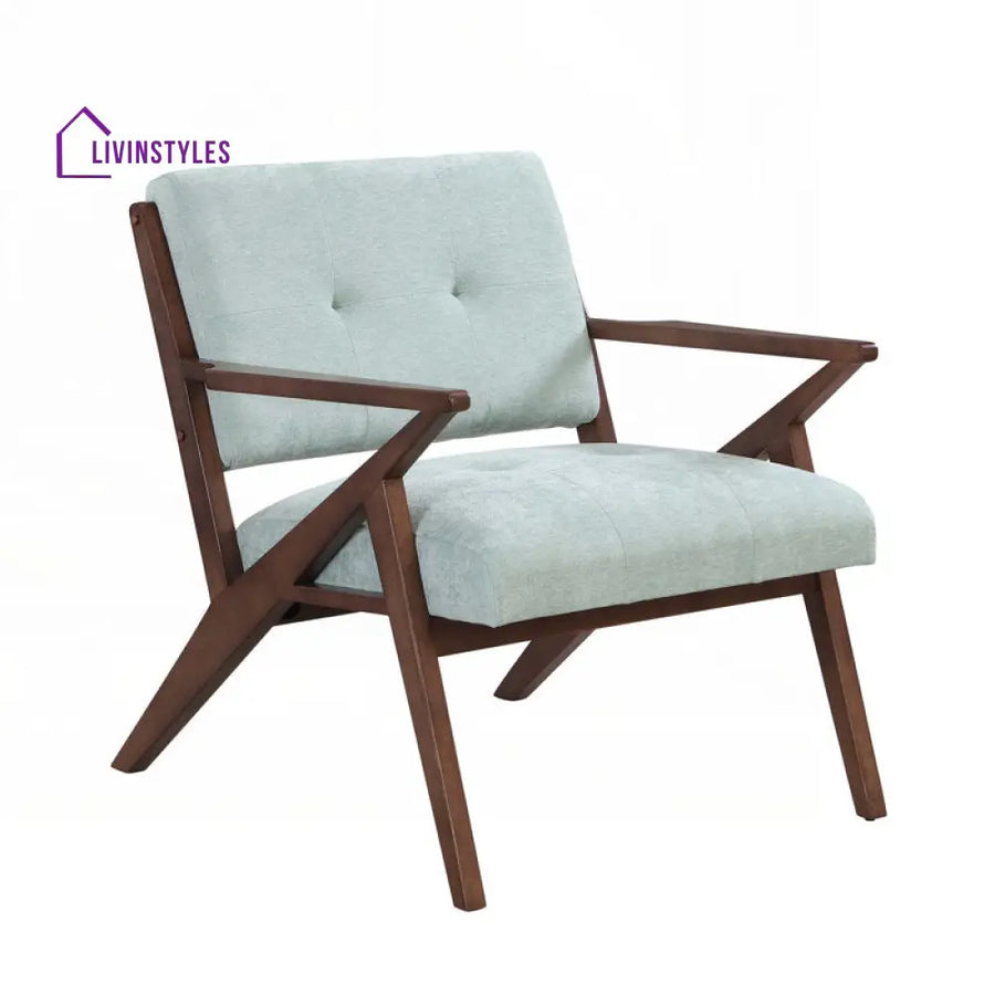 Irya Solid Wood and Fabric Arm Chair | Living Room Chair | Lounge Chair