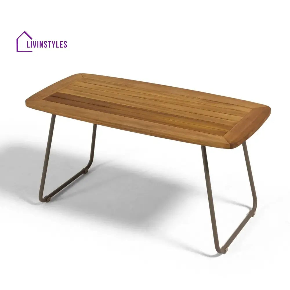 Isabeau Outdoor Rope Loveseat Sofa Set With Wooden Top Table - Sofa Set