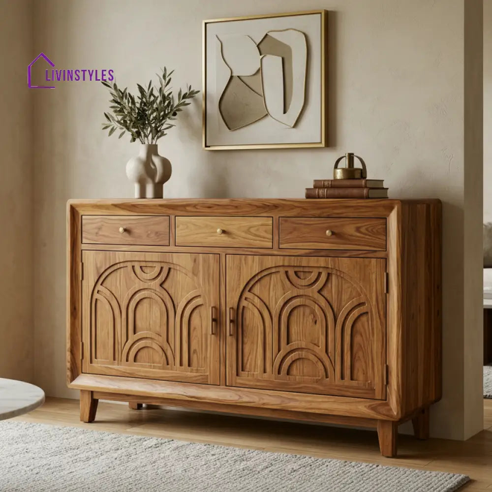 Isabella Sheesham Wood Cabinet and Sideboard (Honey Finish)