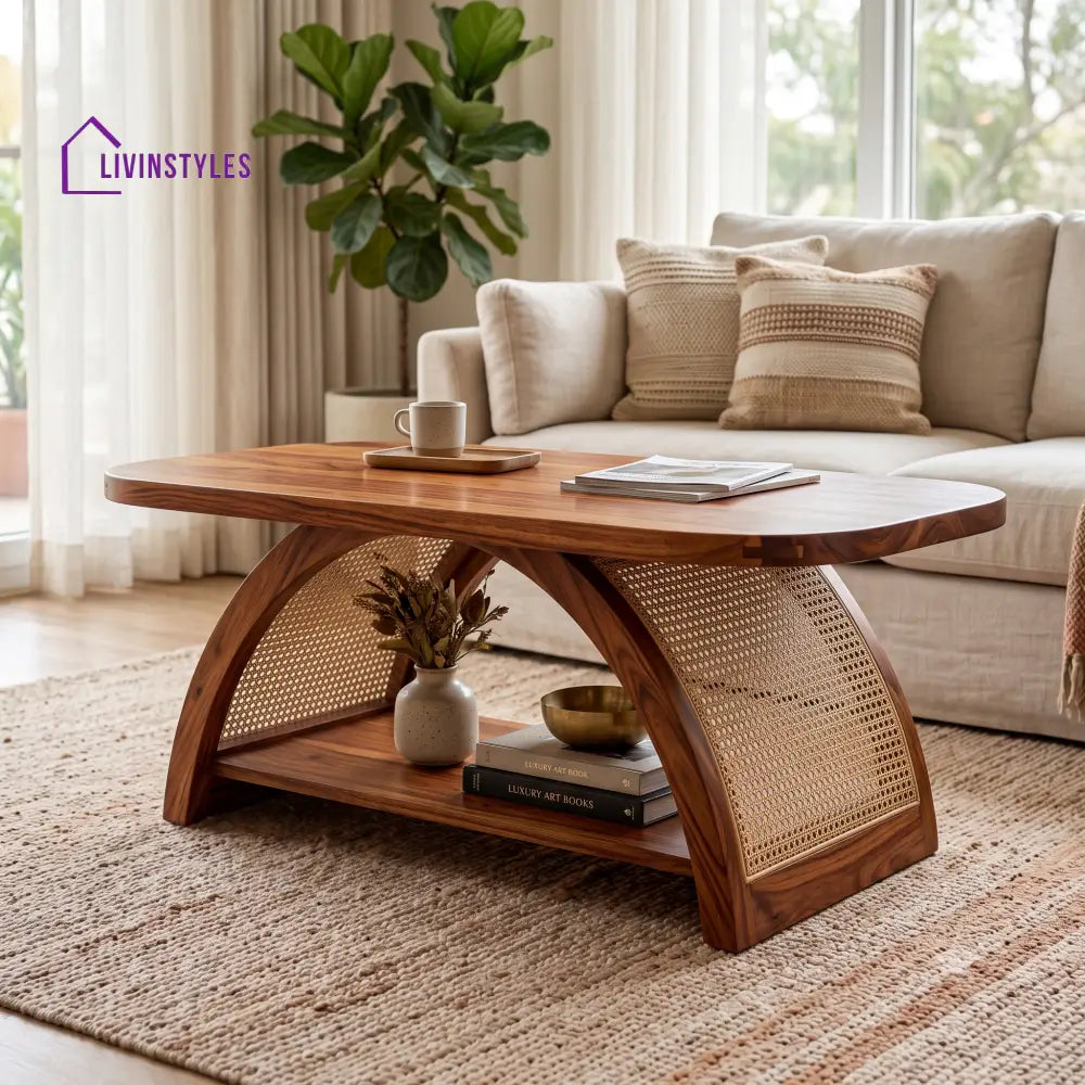 Isabelle Wooden Coffee Table for Living Room | Tea Table | Teapoy | Center table