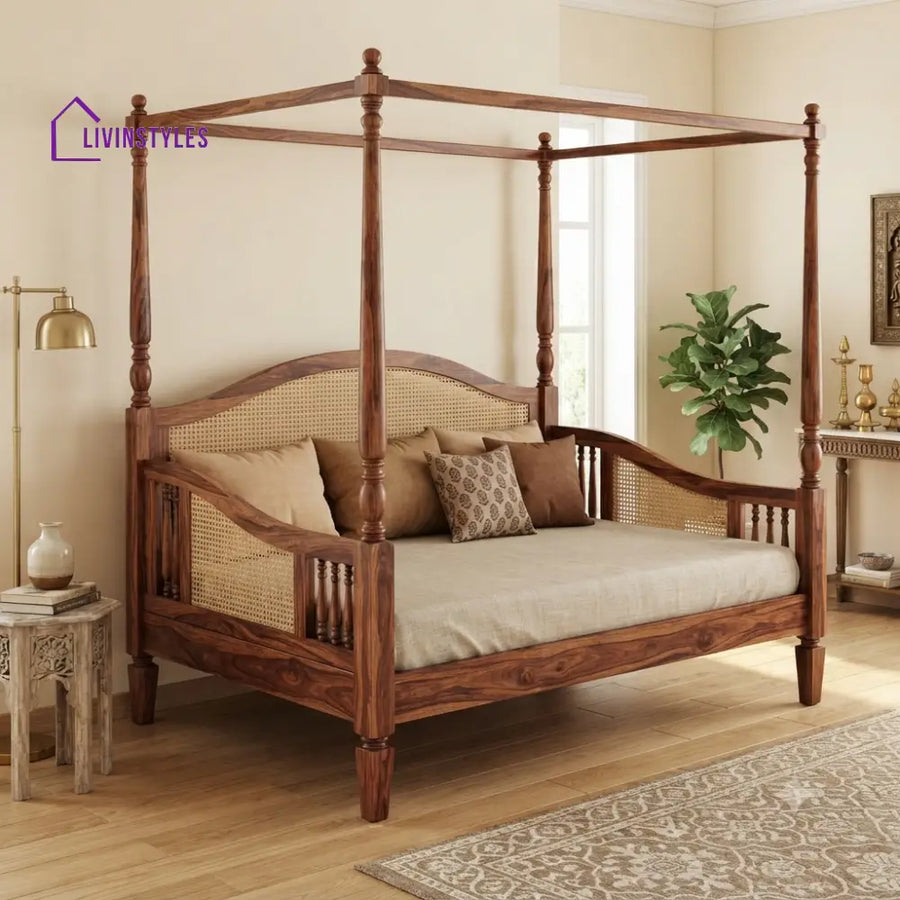 Isabelle Wooden Divan Bed for Living Room | Solid Sheesham Wood