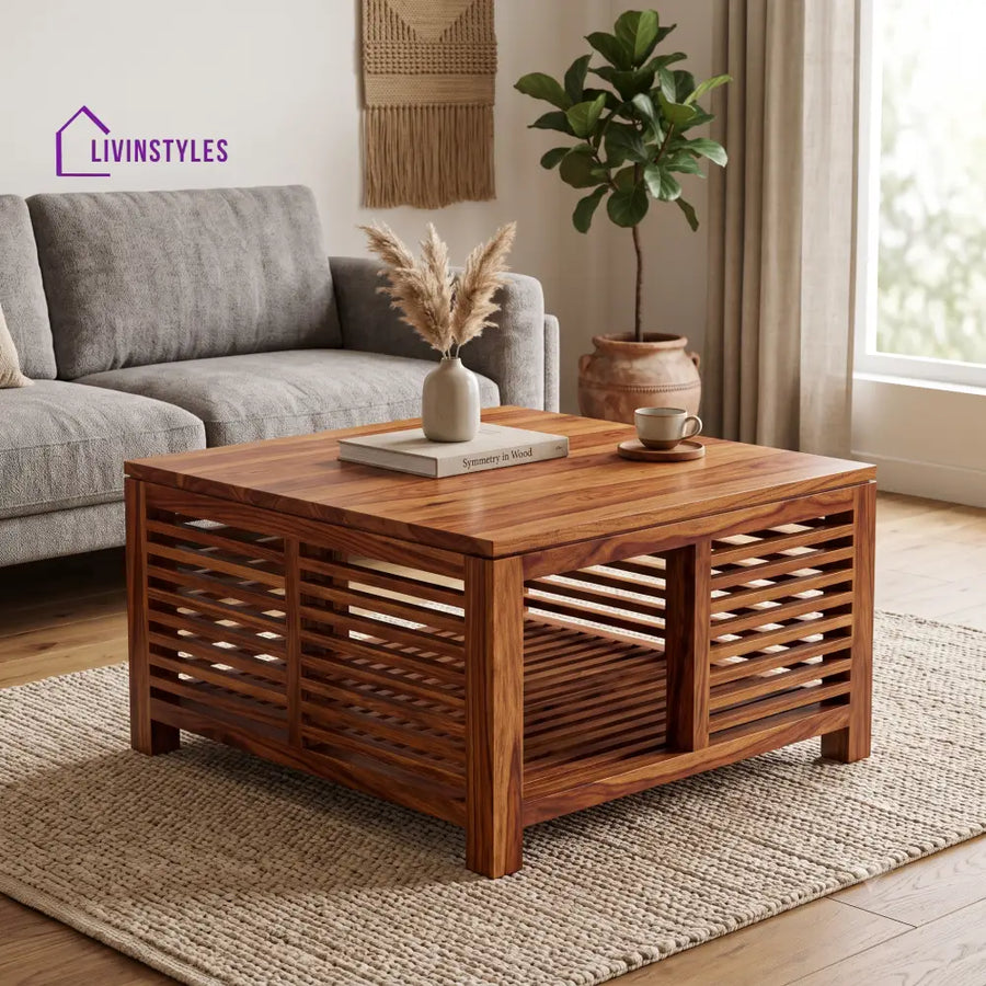 Isaure Wooden Coffee Table for Living Room | Tea Table | Teapoy | Center table
