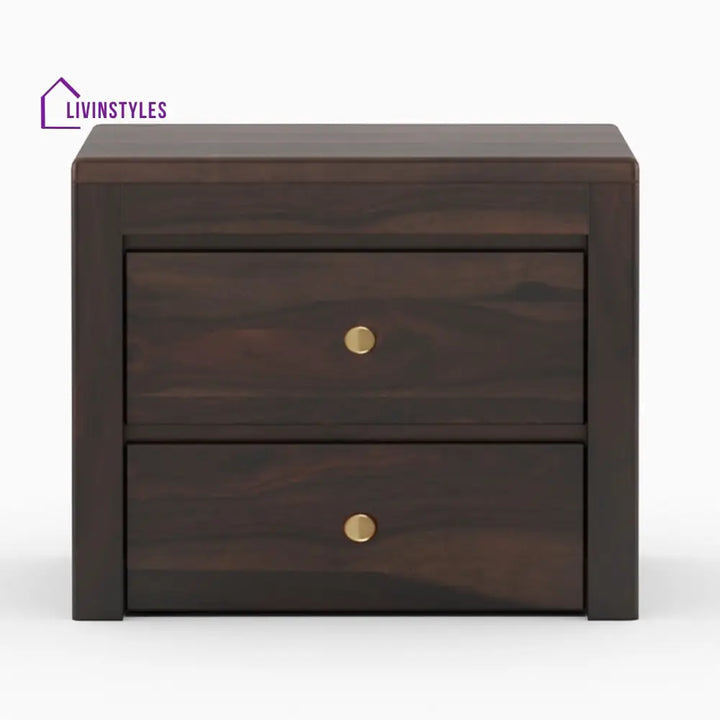Rosewood 2 Drawer Nightstand