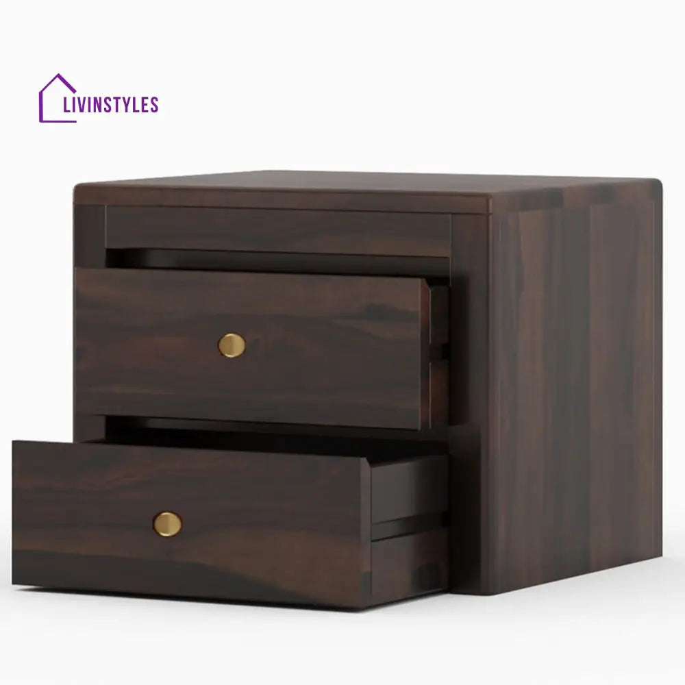 Rosewood 2 Drawer Nightstand