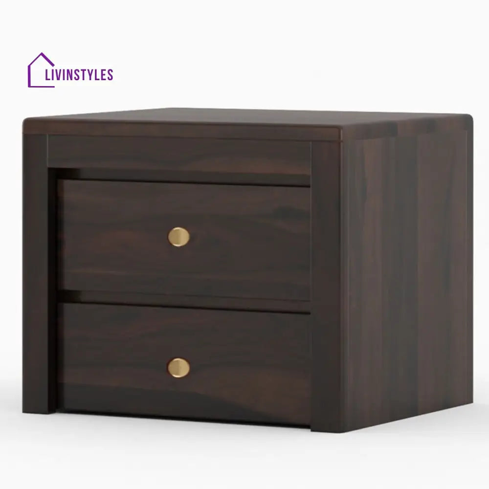 Rosewood 2 Drawer Nightstand