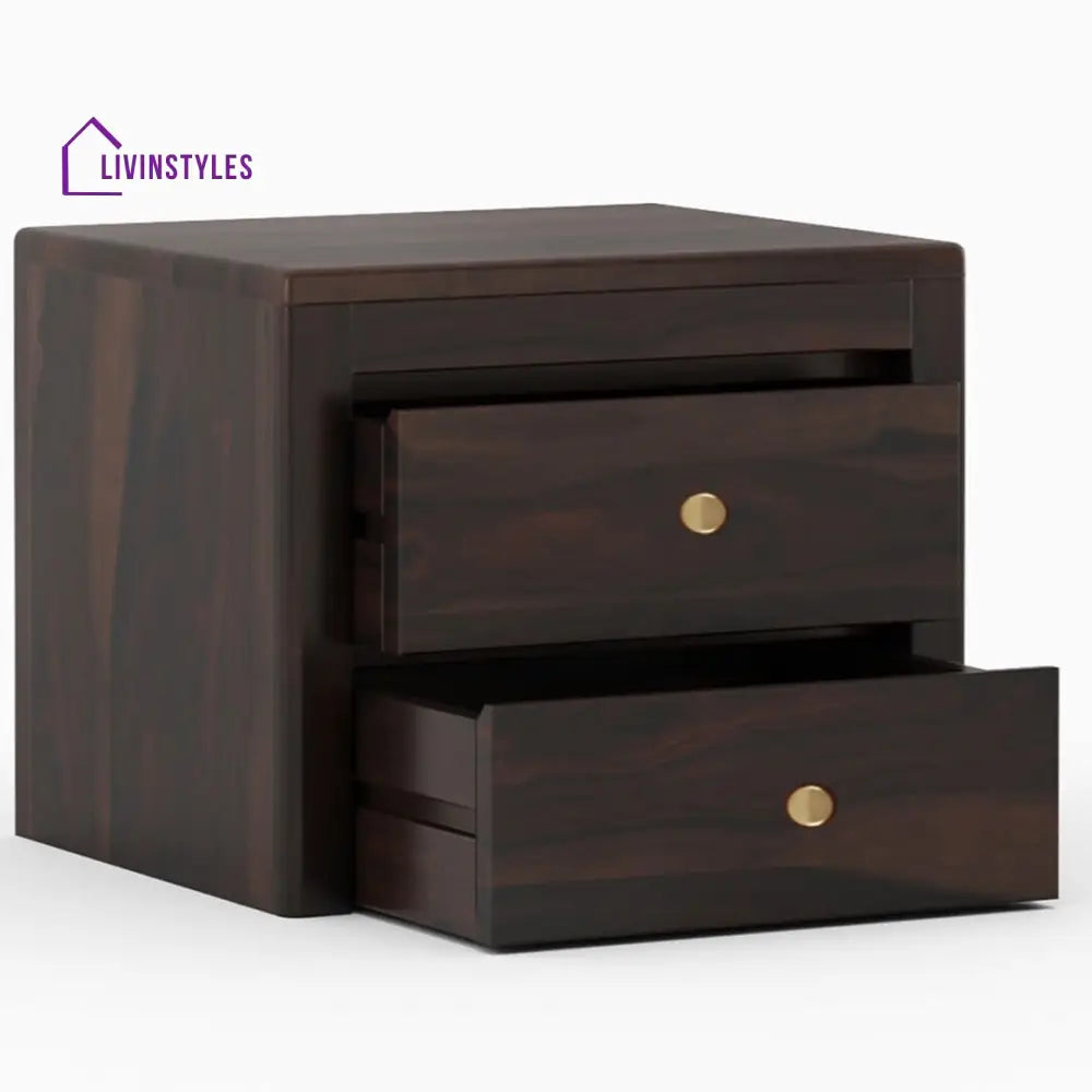 Rosewood 2 Drawer Nightstand