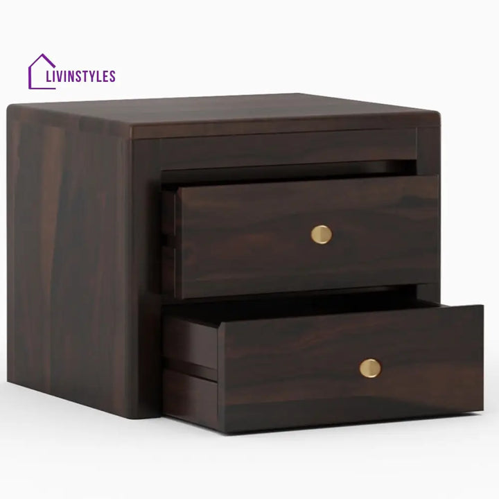 Rosewood 2 Drawer Nightstand