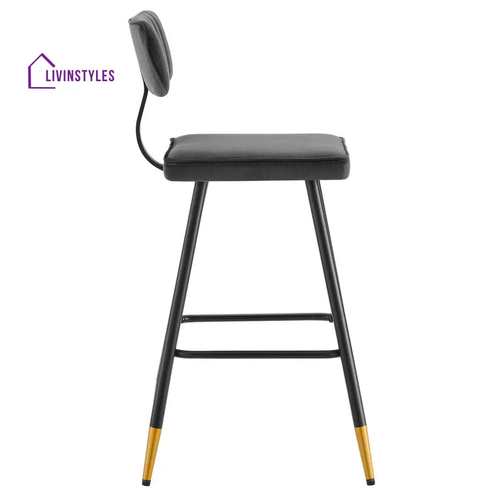 Charlecote Set of 2 Dark Grey Velvet Upholstered Bar Stools Bar stools
