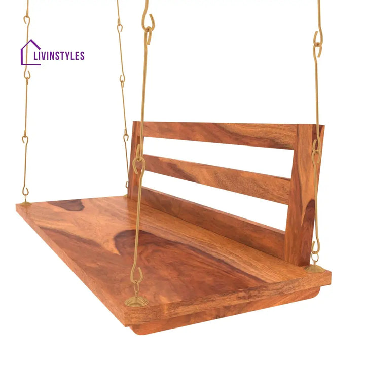Isha Premium Strip Back Sheesham Wooden Swing for Home Swing