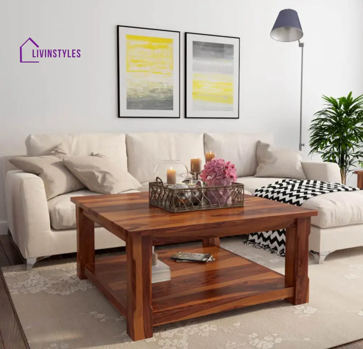 Isha Solid Wood Coffee Table For Living Room