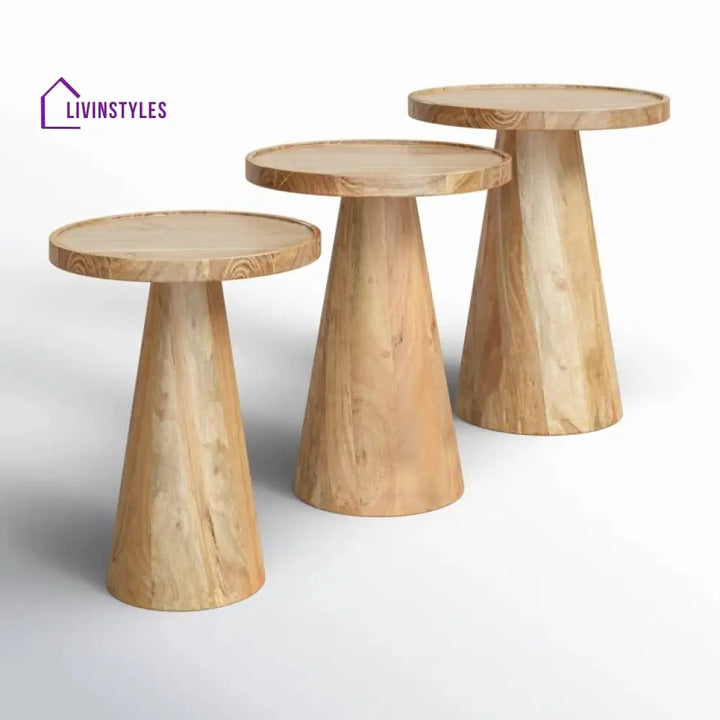 Isha Solid Wood Drink Table | End Table | Side Table for Living Room
