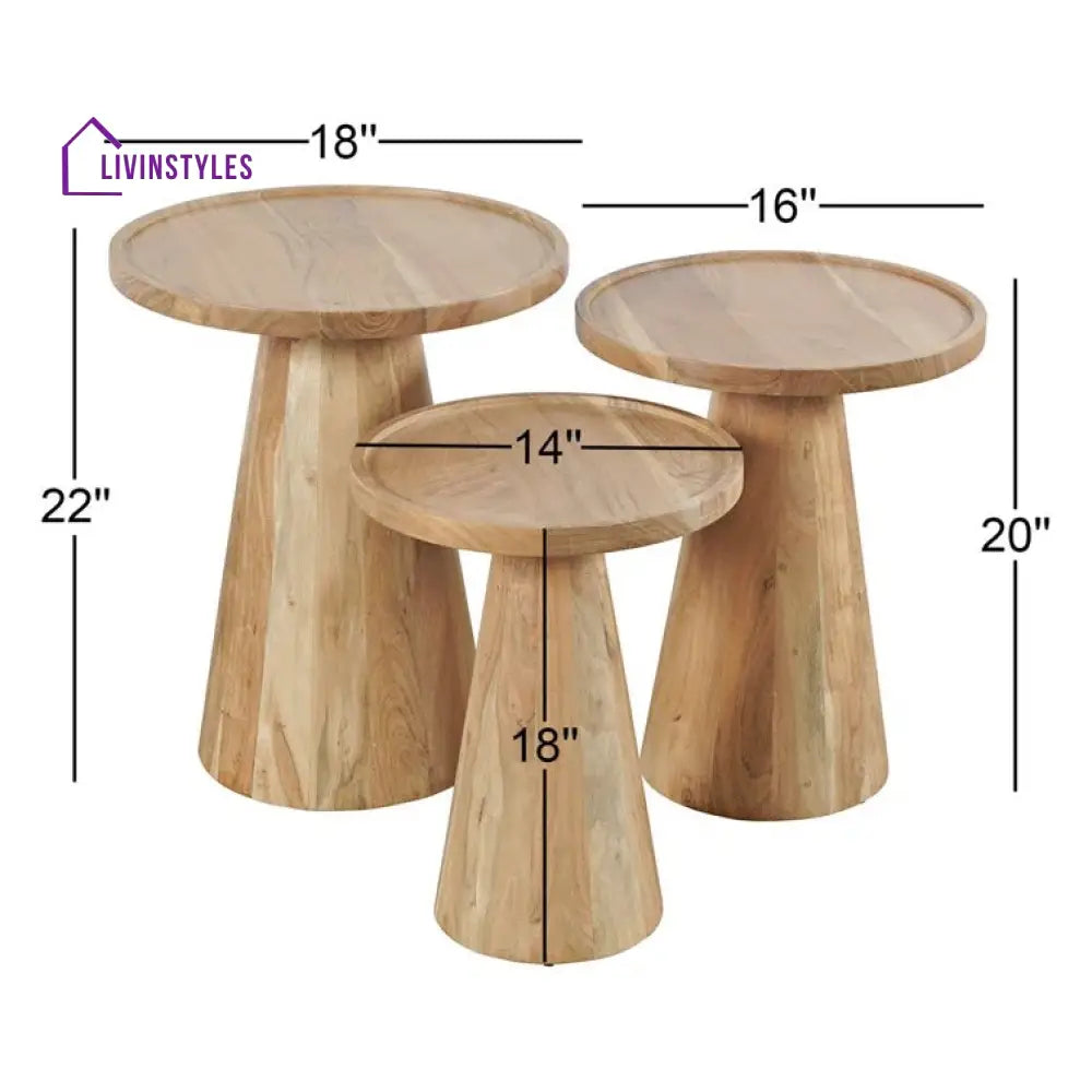 Isha Solid Wood Drink Table | End Table | Side Table for Living Room