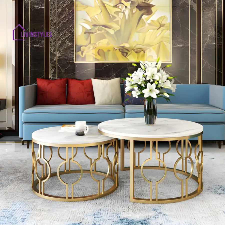 Ishaan Stainless Steel Coffee Table for Living Room