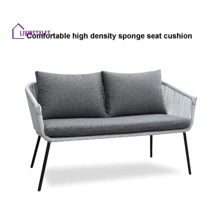 Ishan 4-Piece Outdoor Patio Conversation Sofa Set (Grey)