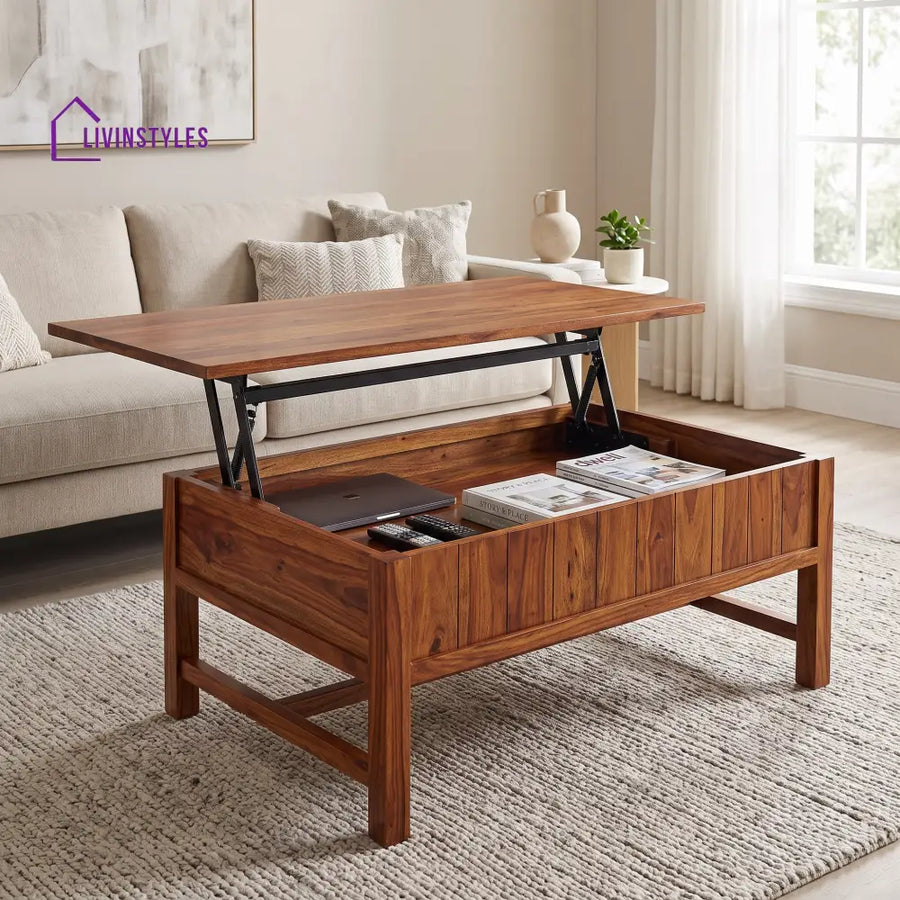 Ishani Sheesham Wood Lift Top Coffee Table for Living Room