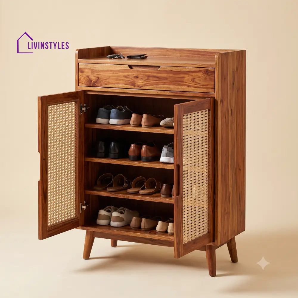 Ishani Wooden Shoe Rack for Home | Shoe Cabinet