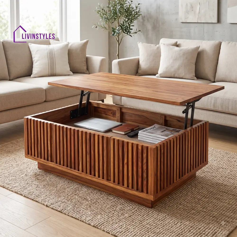 Ishaniraj Sheesham Wood Lift Top Coffee Table for Living Room