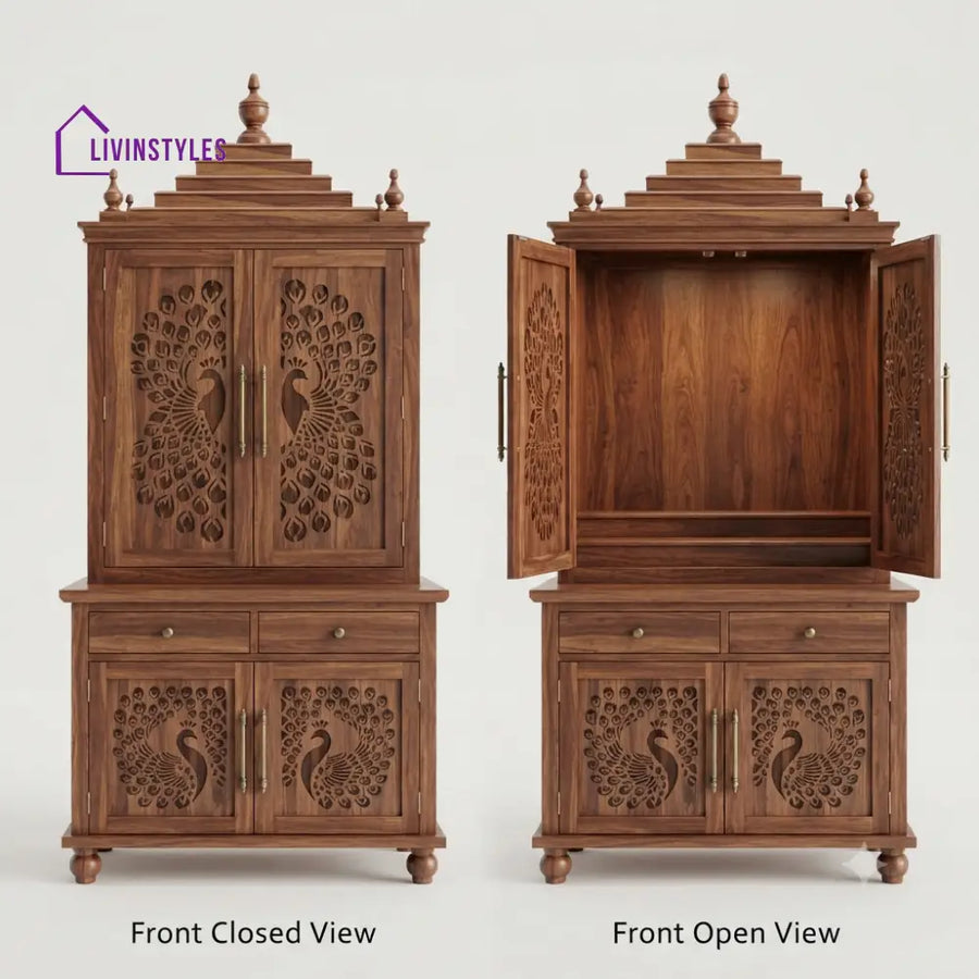 Ishanvi Premium Solid Wood Home Temple | Pooja Mandir for Home