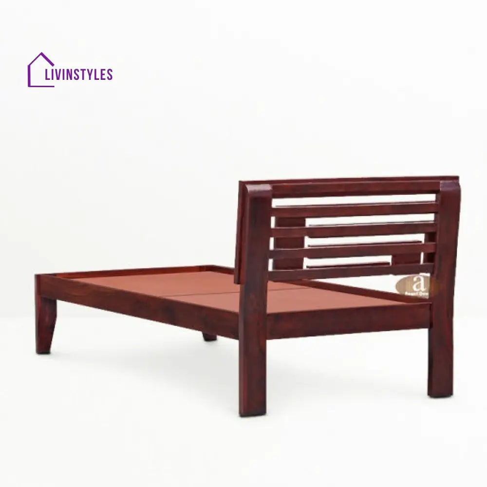 Ishika Solid Sheesham Wood Handmade Modern Single bed (Honey)