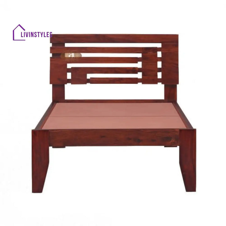 Ishika Solid Sheesham Wood Handmade Modern Single bed (Honey)